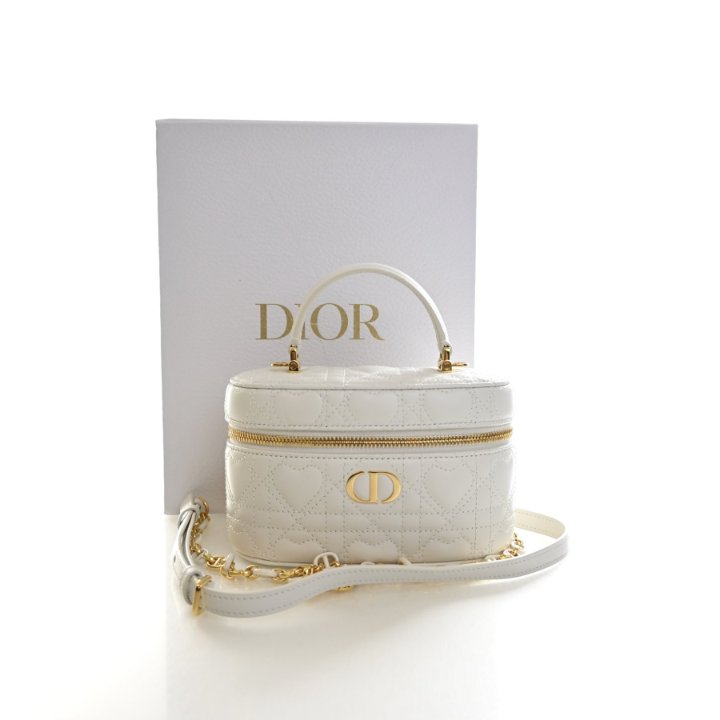 Christian Dior Dioramour Dior Caro Vanity Mini Handbag - White