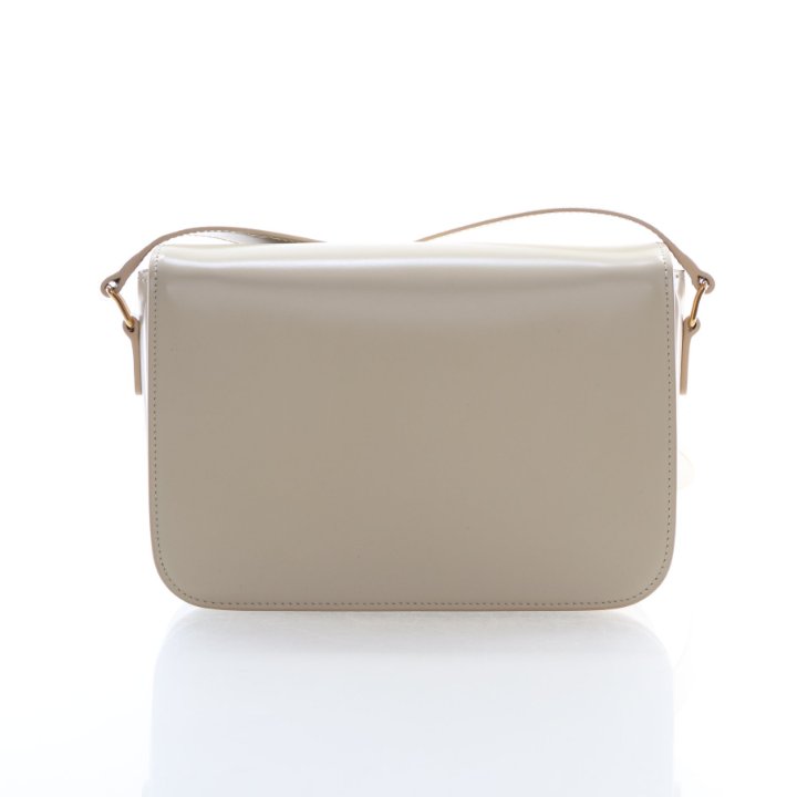 Celine Medium Shiny Calfskin Triomphe Flap Bag - Luxe Du Jour