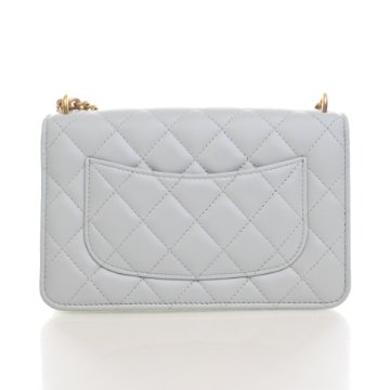 Chanel Camellia Pearl Crush Wallet On Chain (WOC) Handbag - Blue