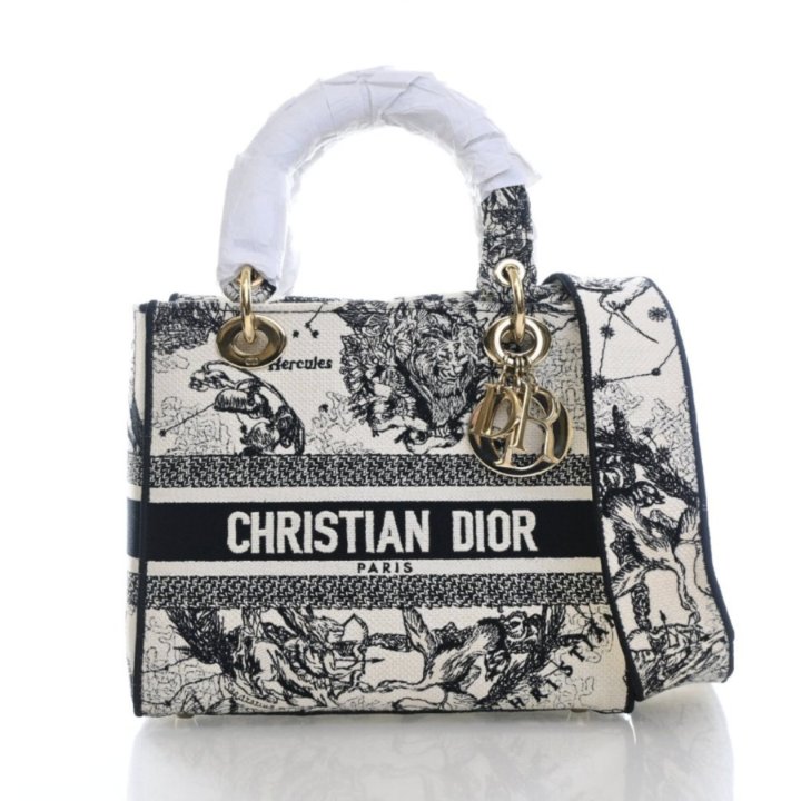 Christian Dior Lady D-Lite Medium Handbag - White Zodiac Toile De