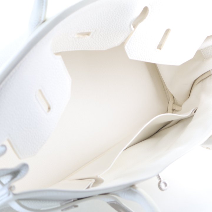 Hermes White Clemence JPG Shoulder Kelly 42 - Luxe Du Jour