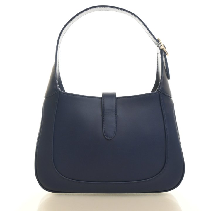 Gucci Jackie 1961 Medium Handbag - Blue Calfskin Gold HW - Luxe Du