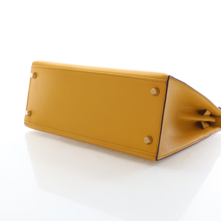 Hermes Jaune Ambre Epsom Sellier Kelly 28 - Luxe Du Jour