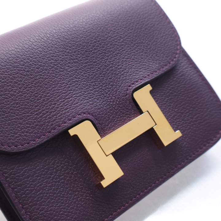 HERMÈS パープルレザー ケース HERMES - HERMES エルメス ピロ フォンケース ポーチ アニョーミロ