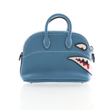 Hermes Bleu Jean Swift Bolide Shark Bag Charm Mini - Luxe Du Jour