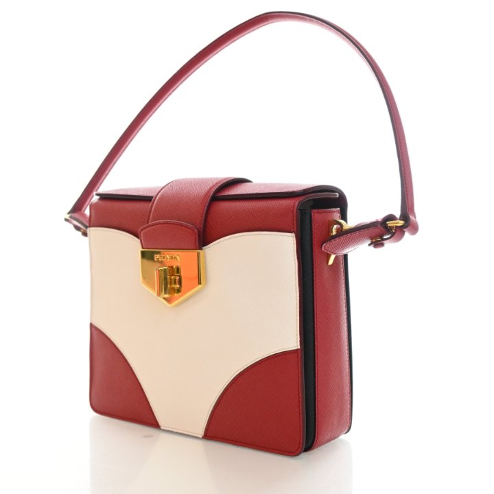 Prada Saffiano Turnlock Satchel - Luxe Du Jour