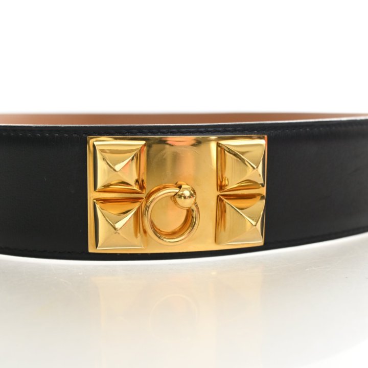 Hermes Vintage Noir Swift Collier De Chien Belt Sz 72 - Luxe  display picture 3
